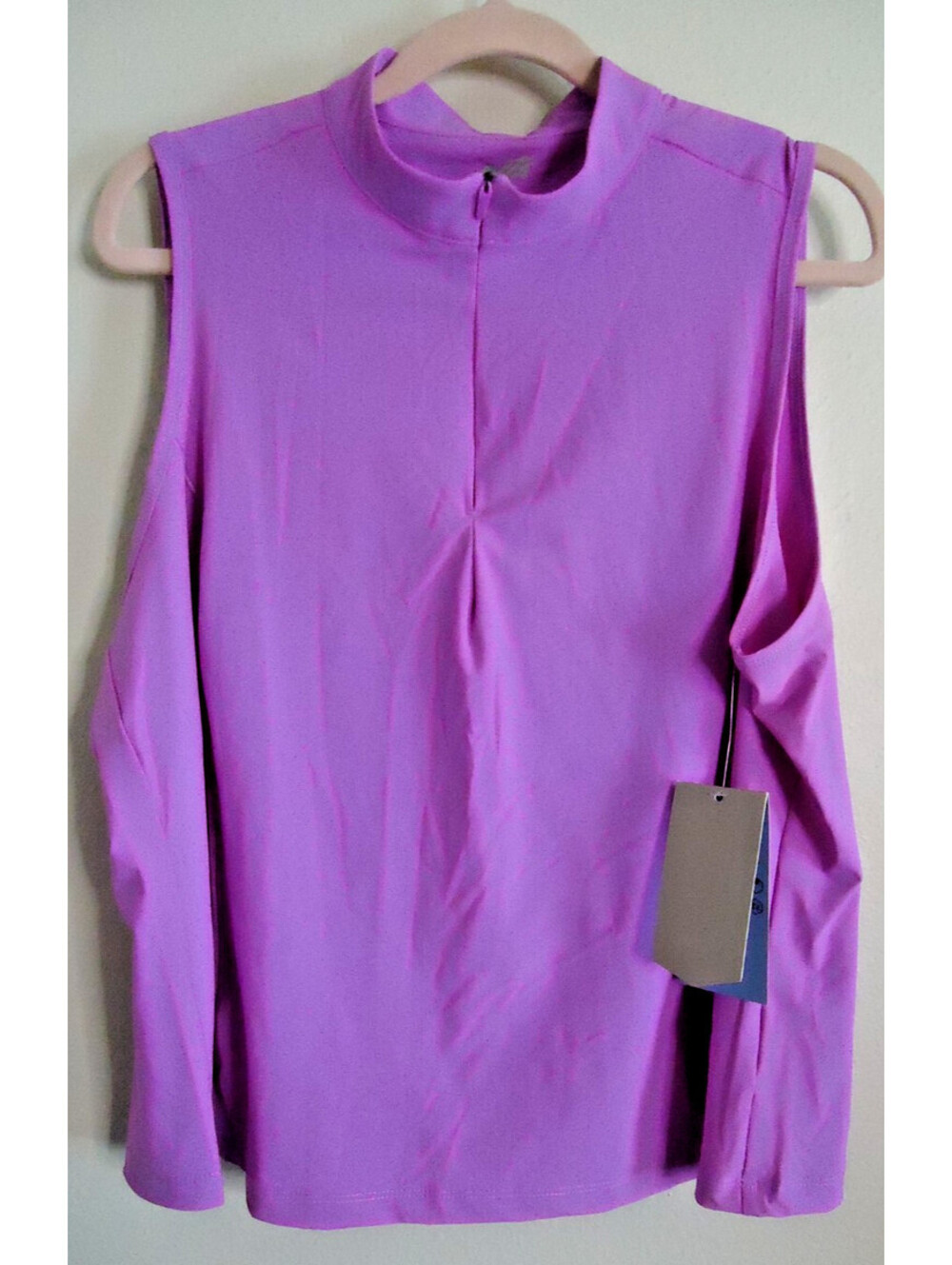Avia Tricot Athletic Half Zip Tank Top Size XXXL (22) Purple Fleur
